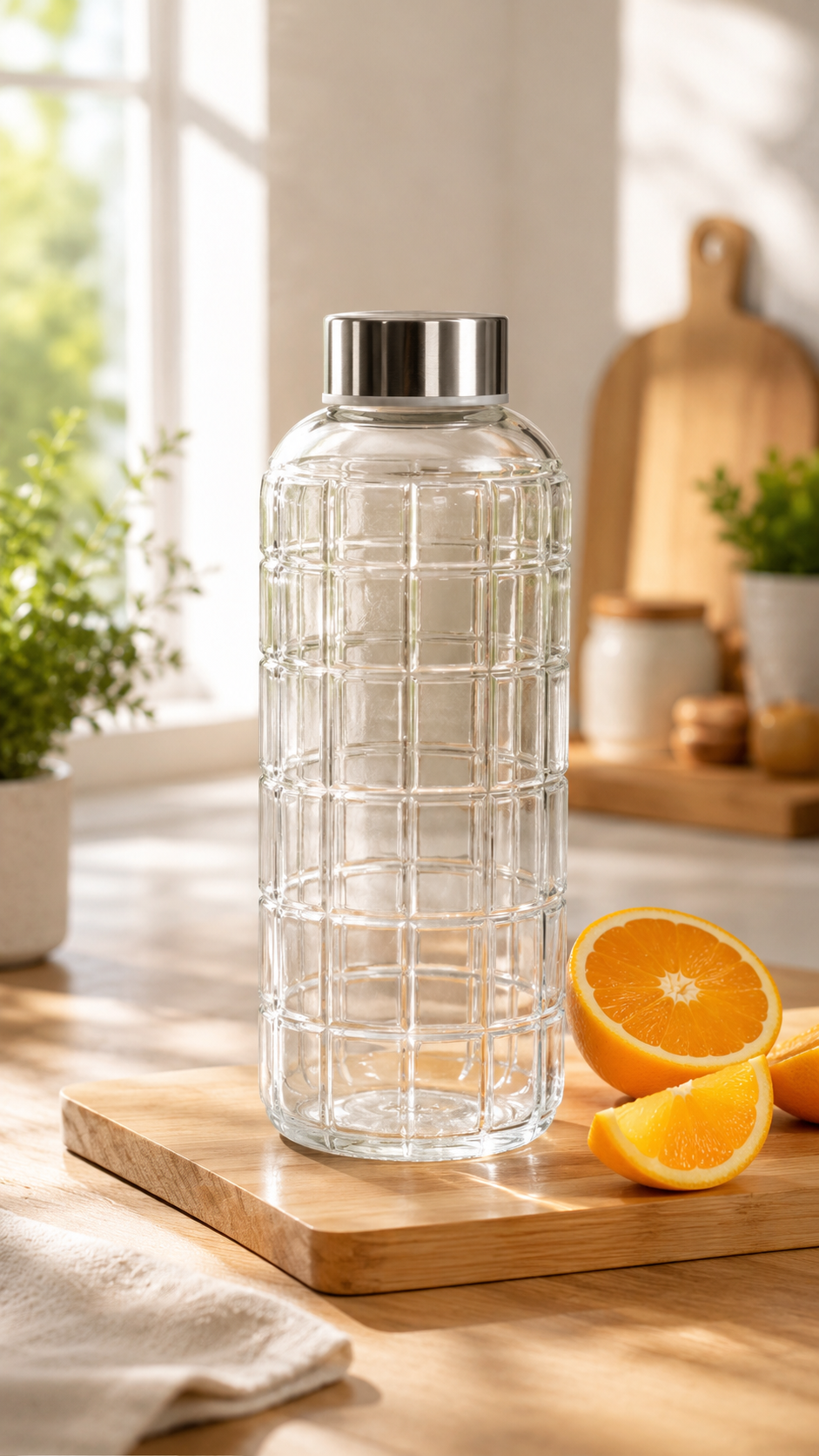 Borosilicate Bottle with Steel Lid 1000 ML