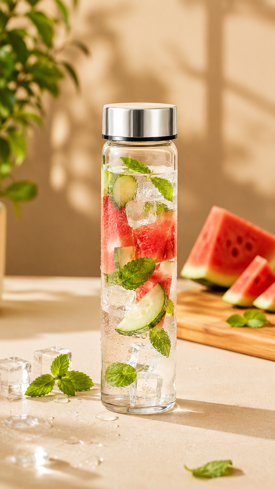 Borosilicate Round Bottle with Steel Lid 750 ML